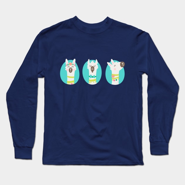 Llama Long Sleeve T-Shirt by melomania